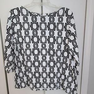 Chico's Black and White Print Top